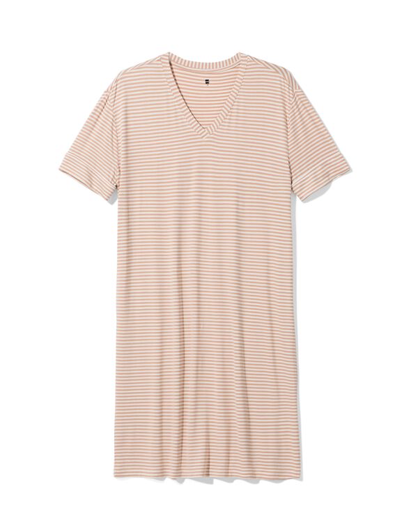 chemise de nuit femme jersey rayures beige beige - 23401475BEIGE - HEMA