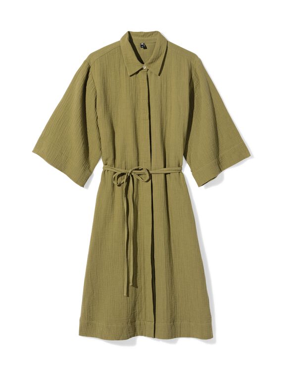 robe-chemise femme Lynn coupe droite mousseline vert vert - 36303890GREEN - HEMA