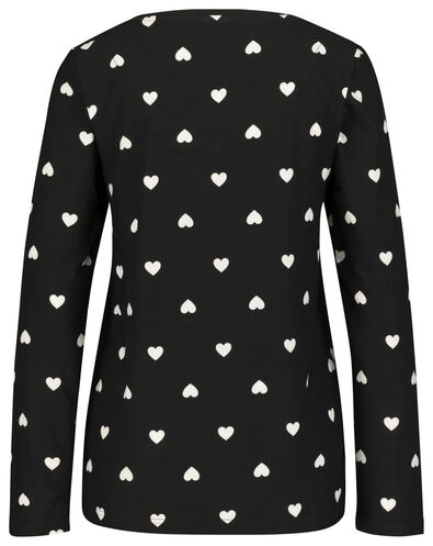Damen-Pyjama, Mikrofaser, Herzen schwarz schwarz - 1000021721 - HEMA