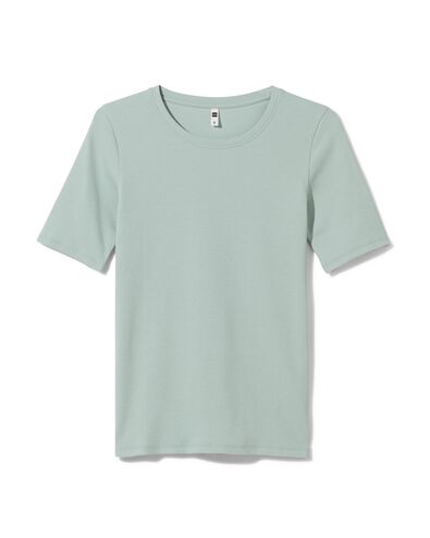 dames t-shirt Clara rib grijs grijs - 36259350GREY - HEMA
