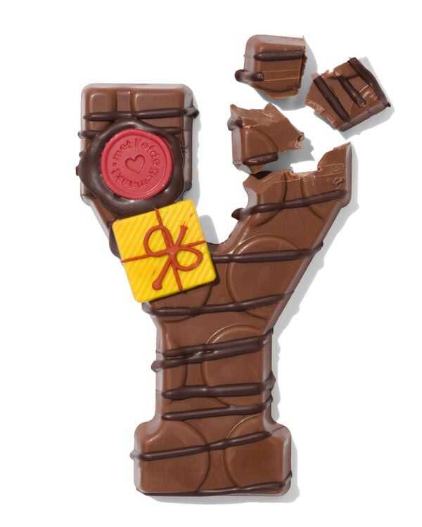 handgedecoreerde chocoladeletter melk Y 180g - 24427425 - HEMA