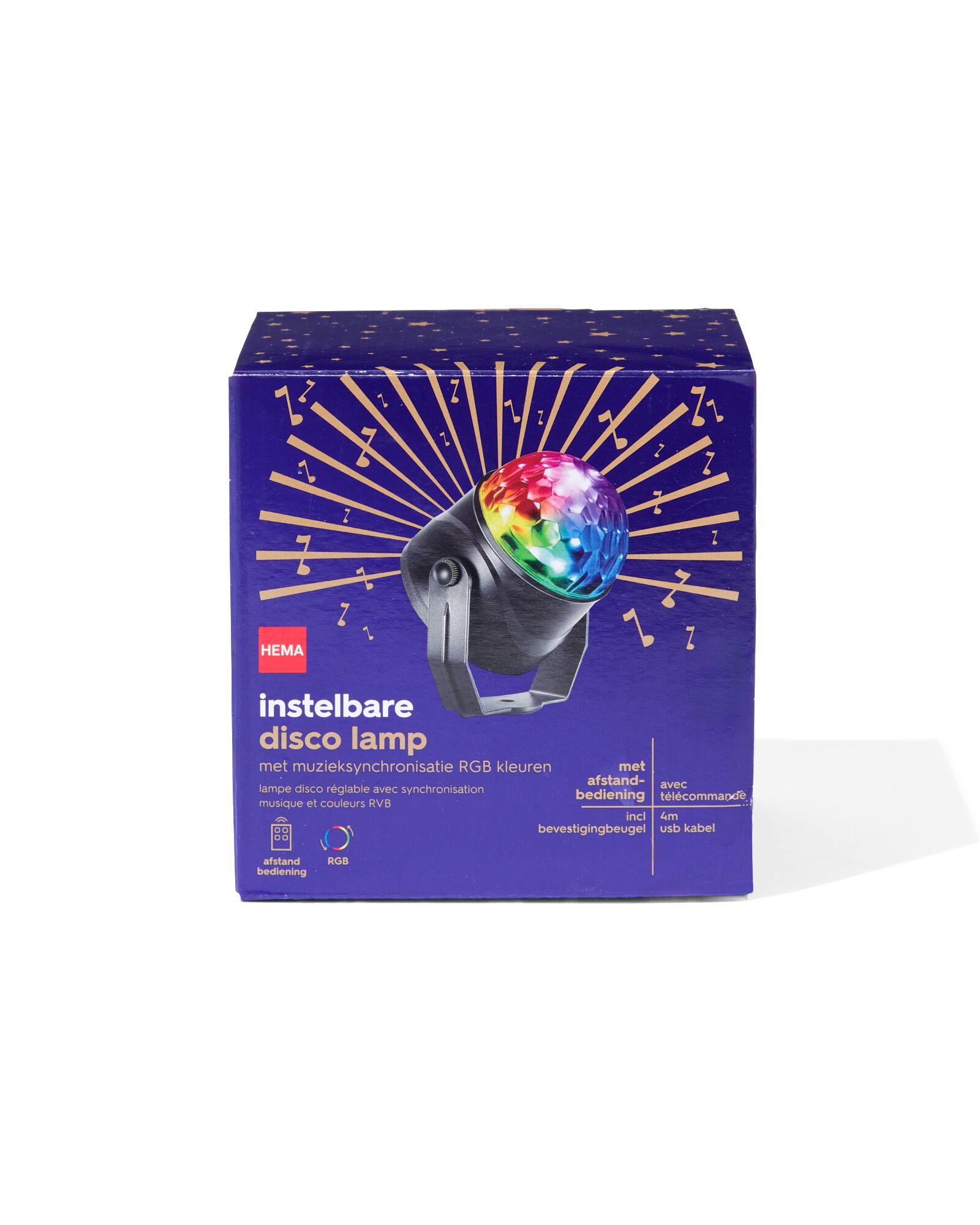 instelbare disco lamp met muzieksynchronisatie - 39600086 - HEMA