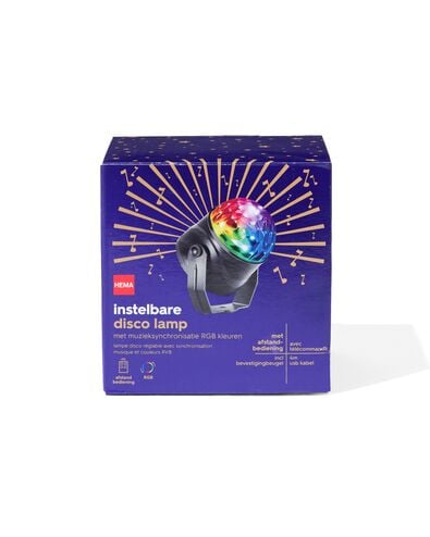instelbare disco lamp met muzieksynchronisatie - 39600086 - HEMA