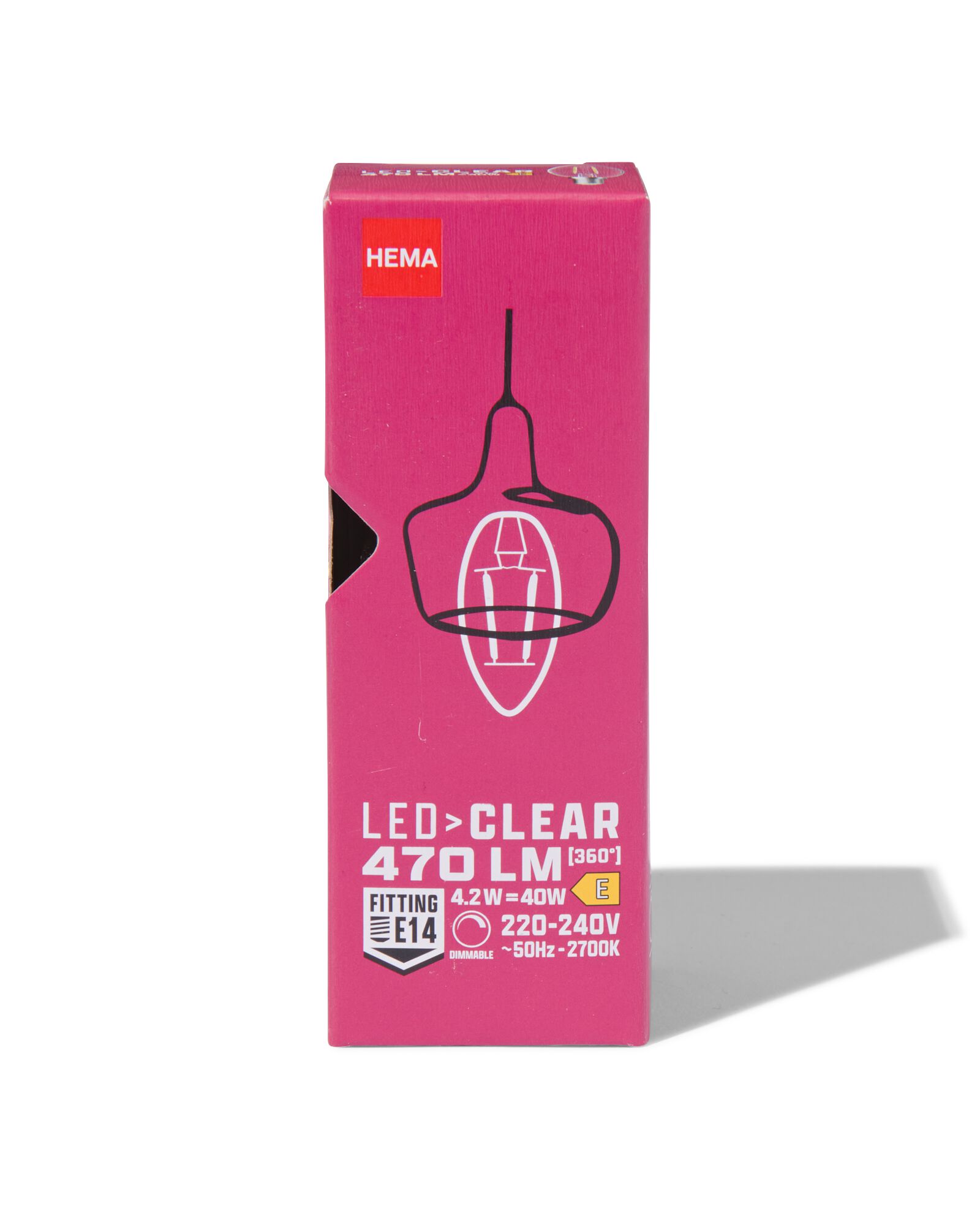 LED-Kerze, klar, E14, 2,9 W, 470 lm, dimmbar  - 20000054 - HEMA
