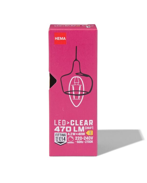 led kaars clear E14 2.9W 470lm dim  - 20000054 - HEMA