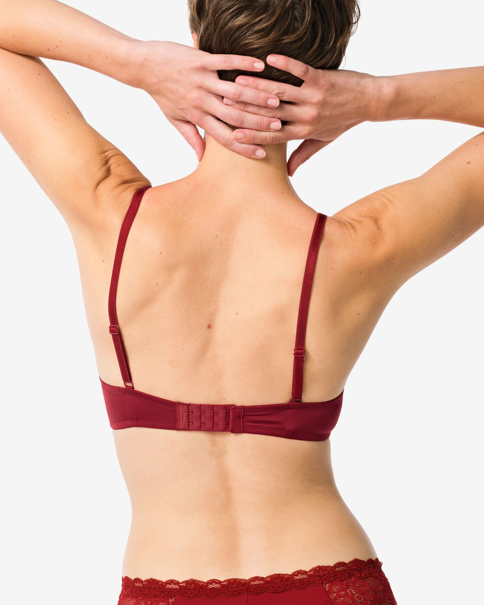 Vorgeformter Spitzen-BH mit B&uuml;gel dunkelrot dunkelrot - 21801015DARKRED - HEMA