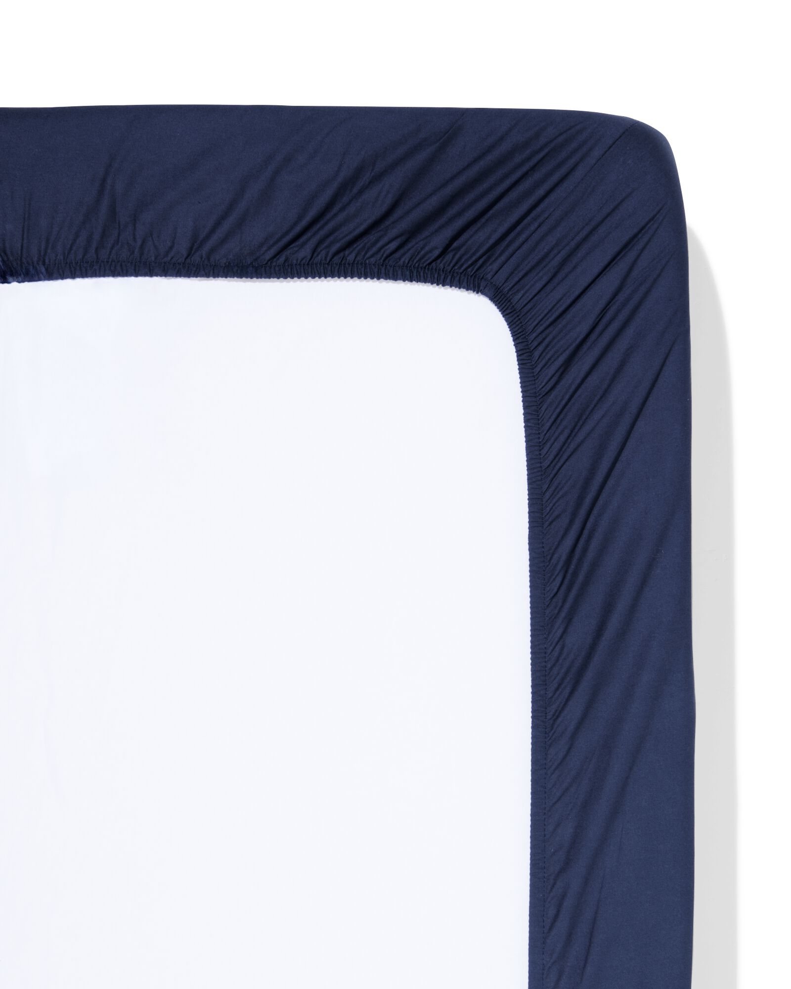 drap-housse 180x200cm coton doux bleu fonc&eacute; - 5160031 - HEMA