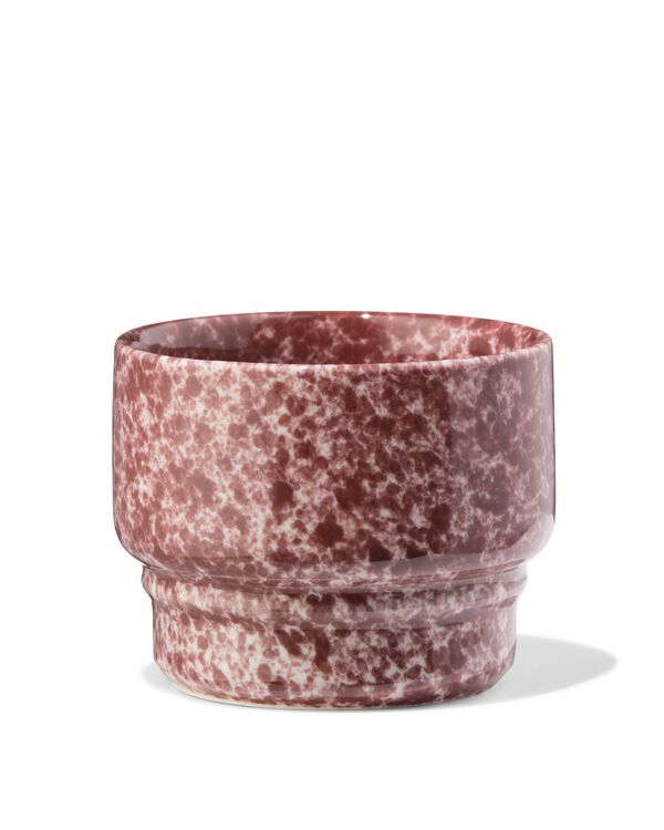 koffiekopje 220ml Trend aardewerk bordeauxrood spikkels - 80660355 - HEMA