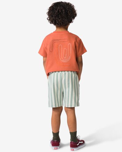 Short enfant coupe classique molleton ray&eacute; vert vert - 30718204GREEN - HEMA