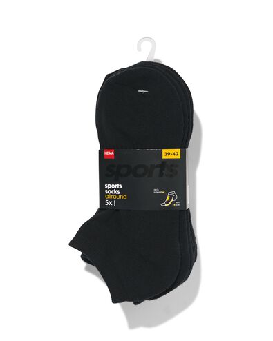 5er-Pack Herren-Kurzsocken, Sport schwarz schwarz - 1000028315 - HEMA