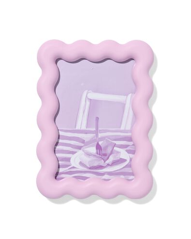 cadre photo 10x15 cm bois ondul&eacute; lilas - 13625026 - HEMA