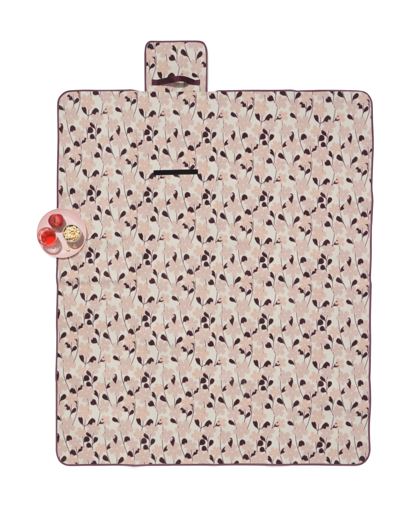 Picknickdecke 150 x 180 cm Blumen rosa - 41800171 - HEMA