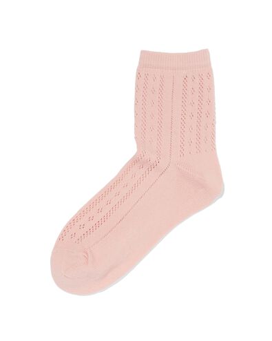 chaussettes pour femmes ajour&eacute;es vieux rose 39/42 - 4280852 - HEMA