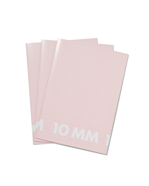 3 cahiers format A4 - à carreaux 10 mm - 14101616 - HEMA