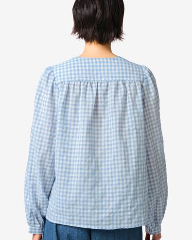 damesblouse Senta blokken lichtblauw lichtblauw - 36208480LIGHTBLUE - HEMA