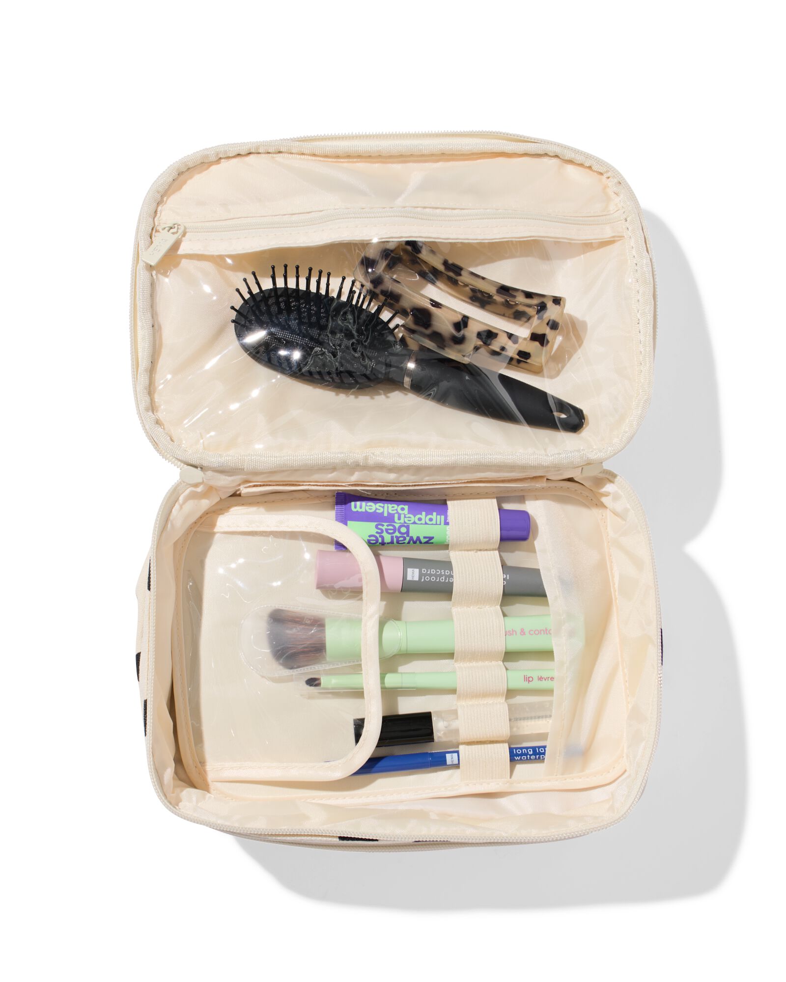 Beautycase aus Canvas mit Punkten - 11890678 - HEMA
