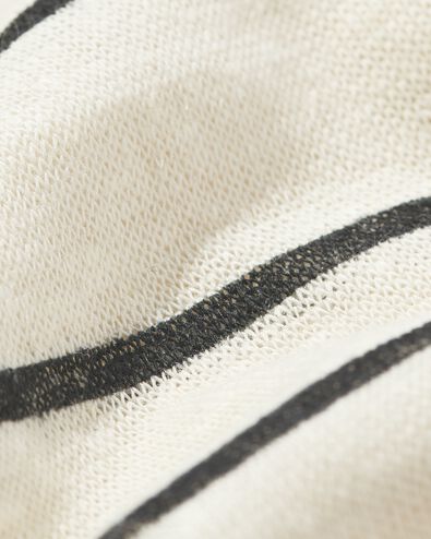 dames t-shirt Evie met linnen wit/zwart wit/zwart - 36257750WHITEBLACK - HEMA