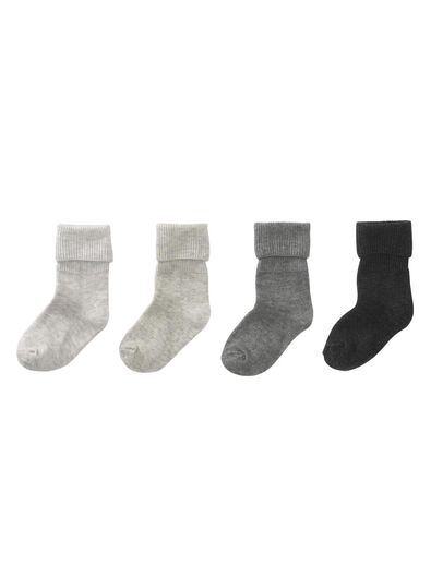 4 paires de chaussettes bébé gris chiné - 1000009518 - HEMA