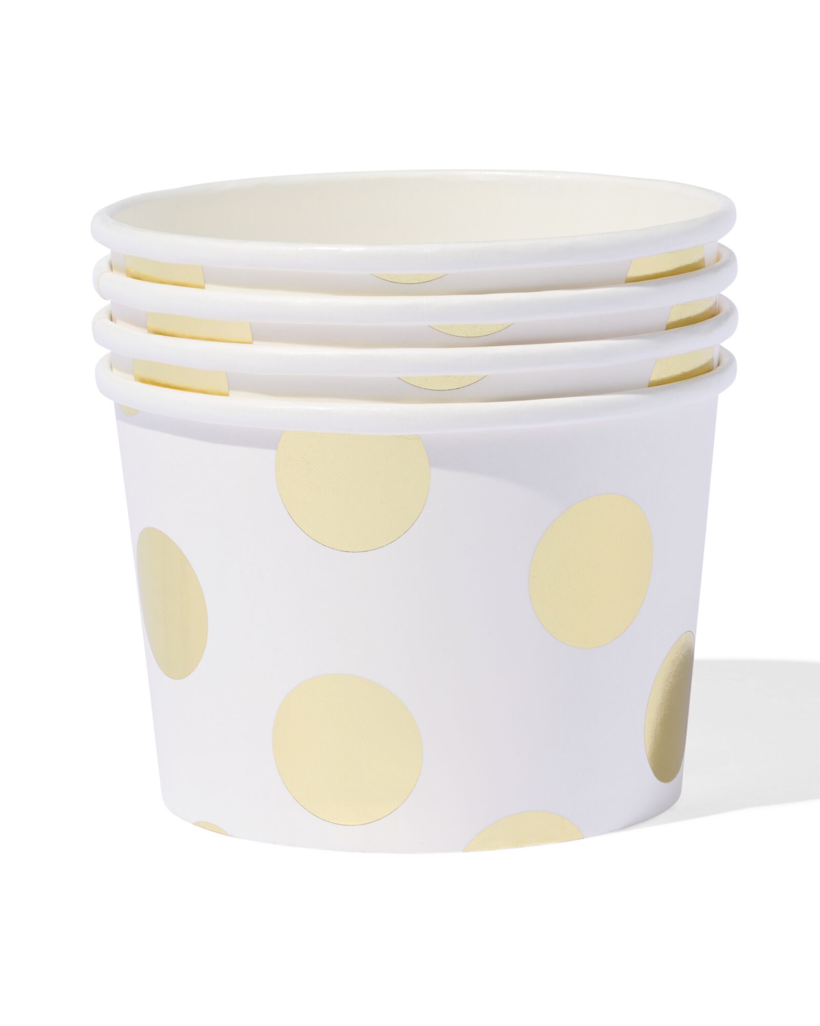 Bacs en papier &agrave; pois or - lot de 4 - 14250053 - HEMA