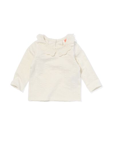 Newborn-Shirt, Ajourmuster eierschalenfarben 62 - 33481213 - HEMA