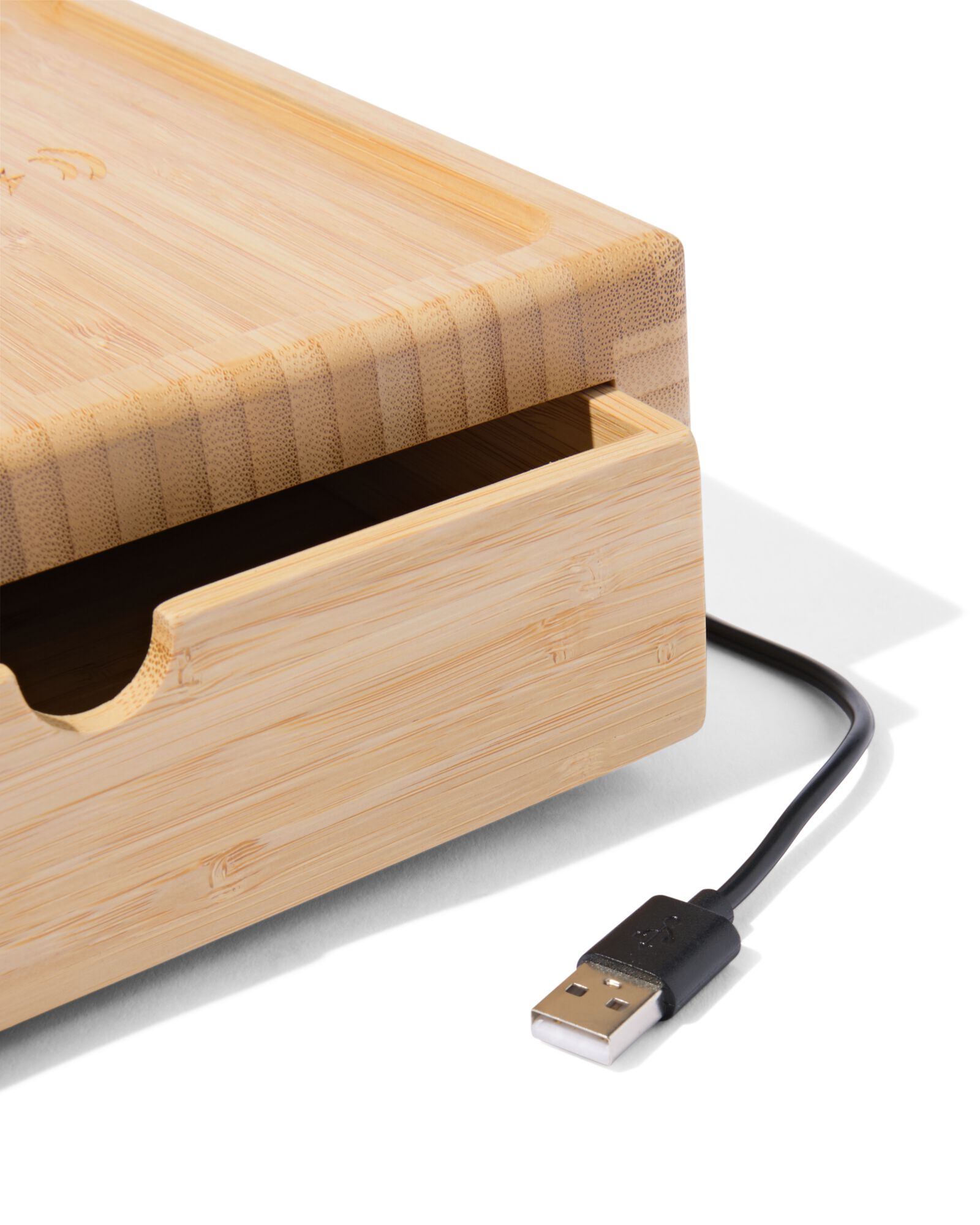 Organizer mit kabellosem Ladeger&auml;t Bambus - 39610005 - HEMA