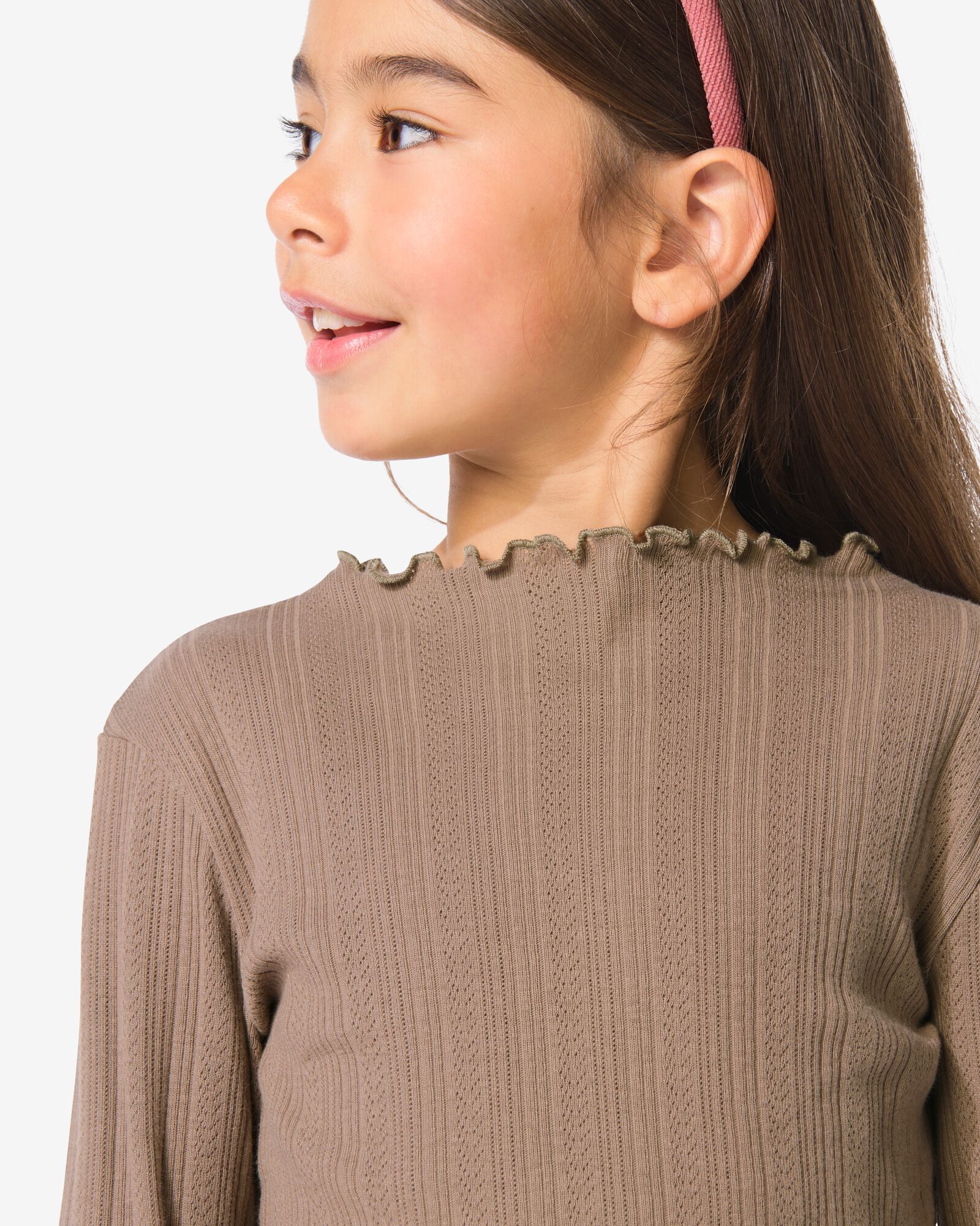 t-shirt enfant maille fine beige - 30841254BEIGE - HEMA