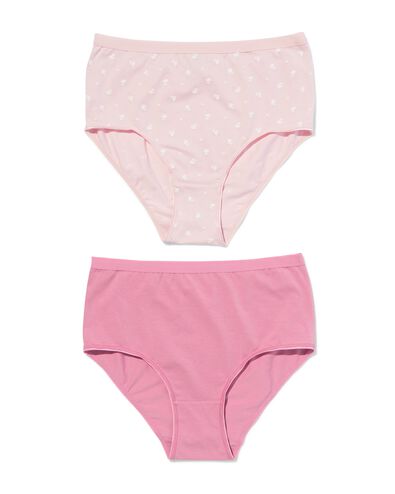 dames tailleslips stretch katoen - 2 stuks roze M - 19680936 - HEMA