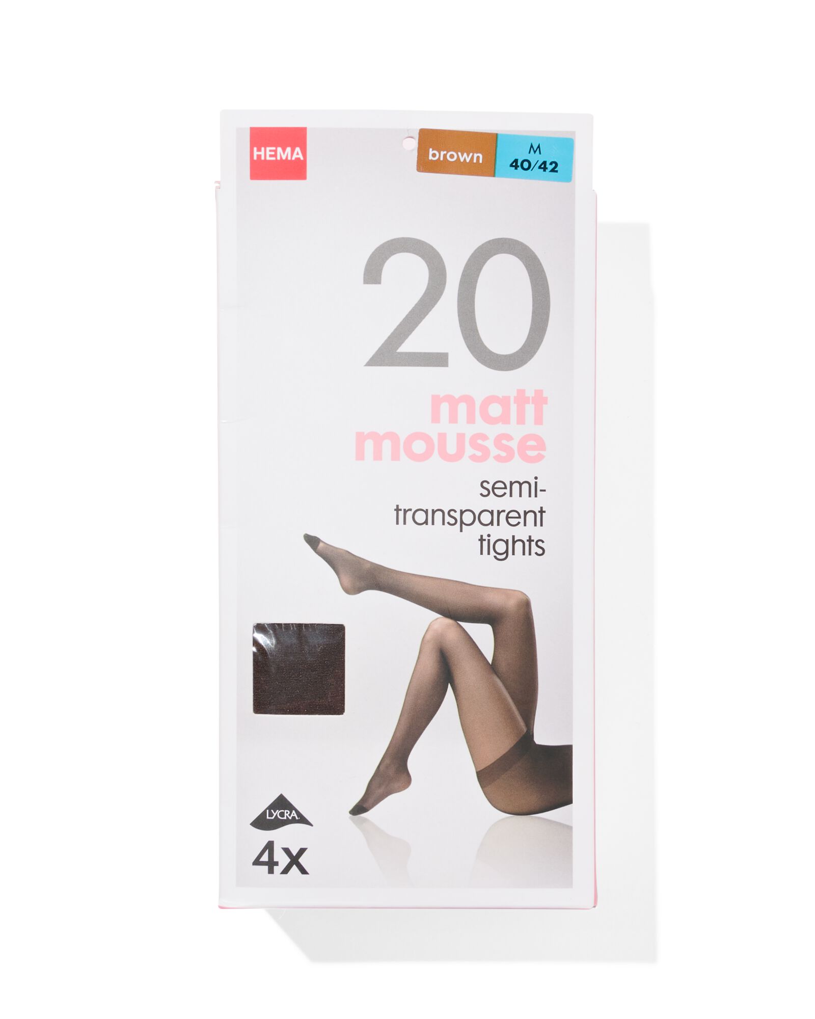 4 collants mats semi-transparents marron marron - 4060115BROWN - HEMA