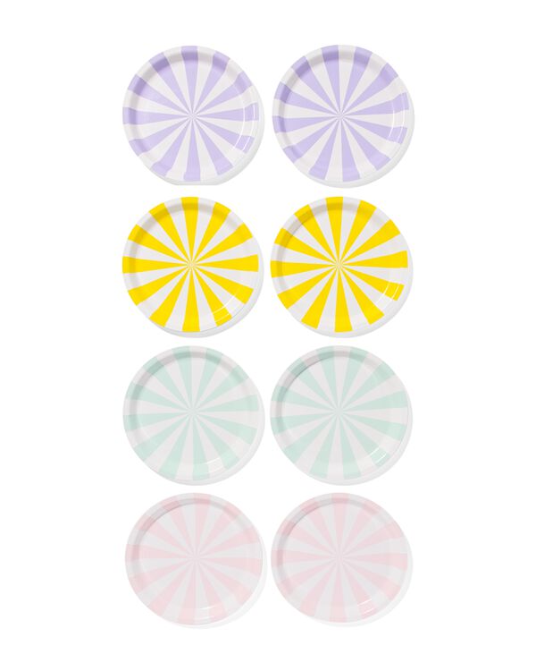 papieren bord &Oslash;22.5cm kleur - 8 stuks - 14250082 - HEMA