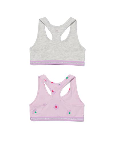 kinder croptops stretch katoen - 2 stuks lila - 19331430LILAC - HEMA