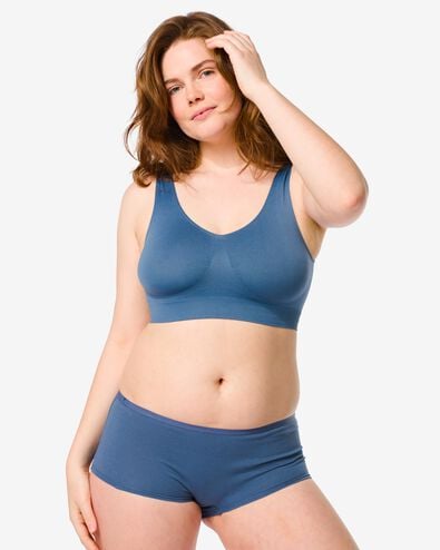 2er-Pack Damen-Shortys, Baumwolle/Elasthan blau blau - 1000030354 - HEMA