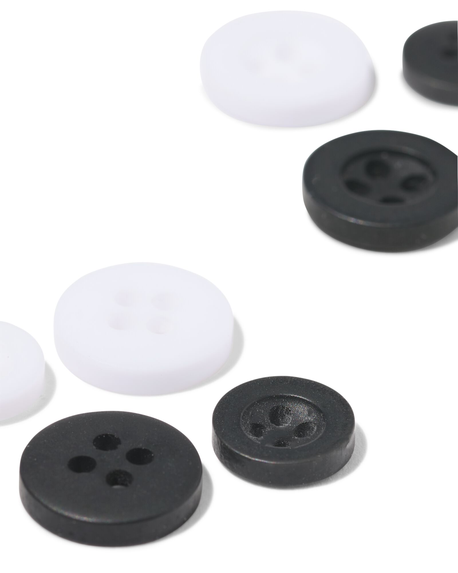knopenset zwart-wit - 8 stuks - 1400273 - HEMA