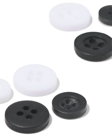 knopenset zwart-wit - 8 stuks - 1400273 - HEMA