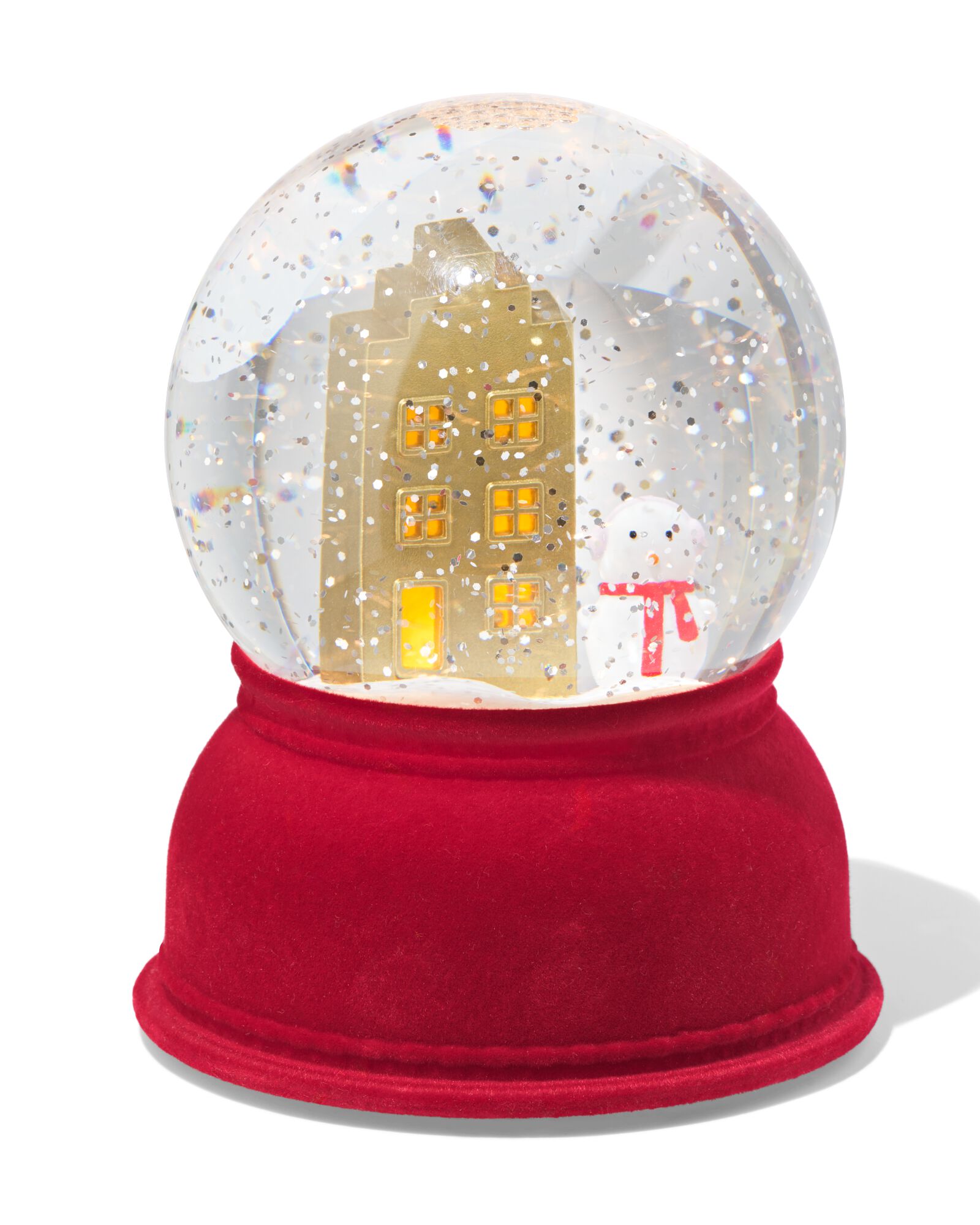 sneeuwbol met licht 11x14x14cm  - 25500132 - HEMA