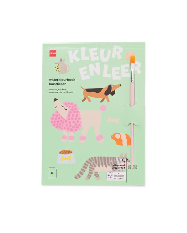 kleurboek met kwast huisdieren - 15900422 - HEMA