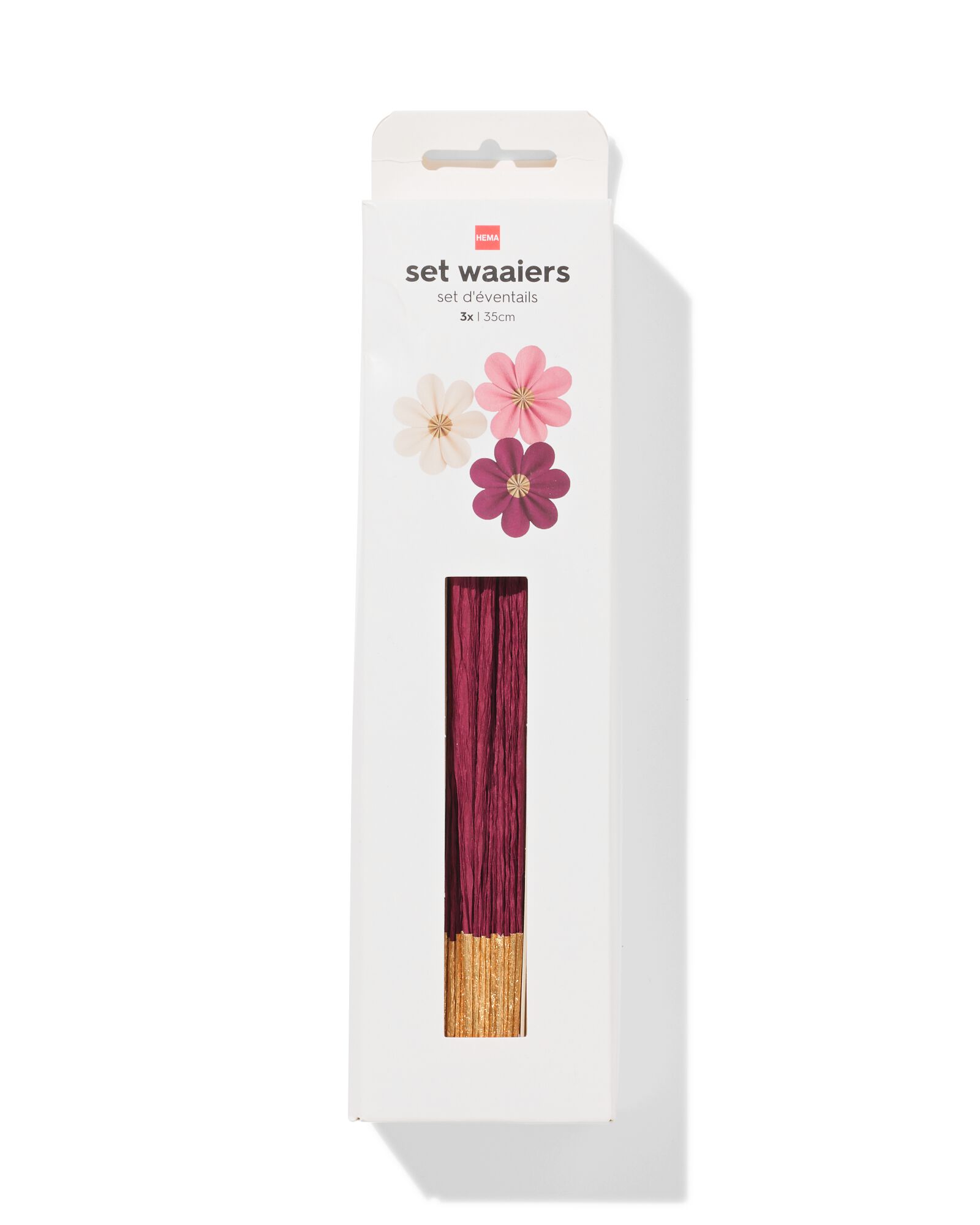 F&auml;cher 35 &times; 35 cm, Papier, floral &ndash; 3 St&uuml;ck - 14250014 - HEMA