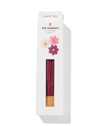 F&auml;cher 35 &times; 35 cm, Papier, floral &ndash; 3 St&uuml;ck - 14250014 - HEMA