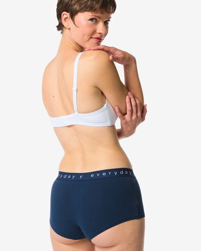 damesboxer katoen everyday tailleband donkerblauw L - 19611526 - HEMA