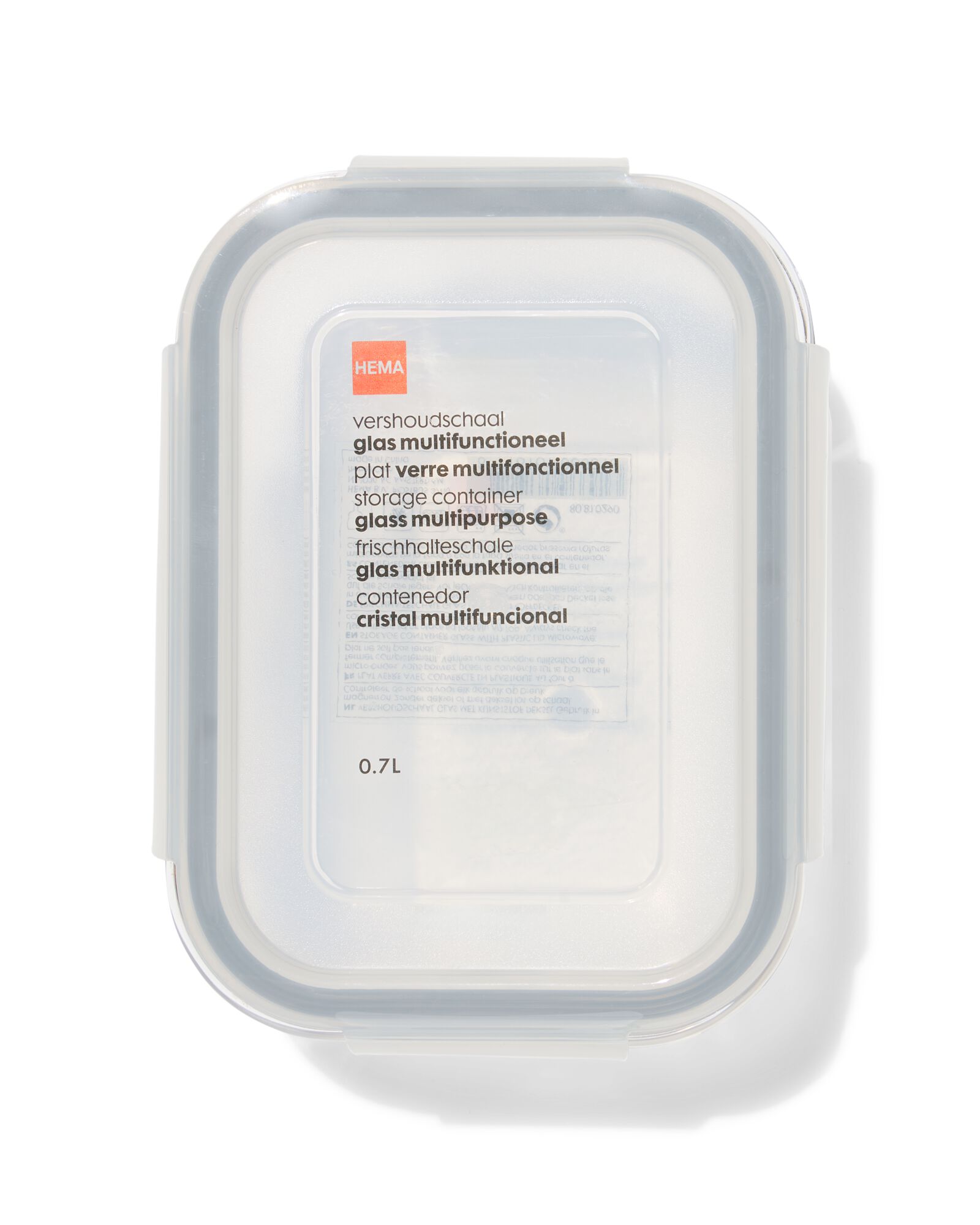 bo&icirc;te &agrave; clip en verre 0.7L - 80810290 - HEMA
