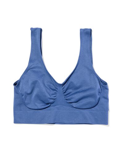 niet voorgevormde top zonder beugel naadloos middenblauw - 21811860MIDBLUE - HEMA
