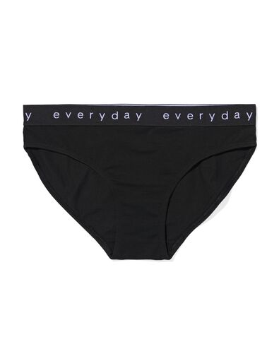damesslip katoen everyday tailleband zwart - 19680144BLACK - HEMA