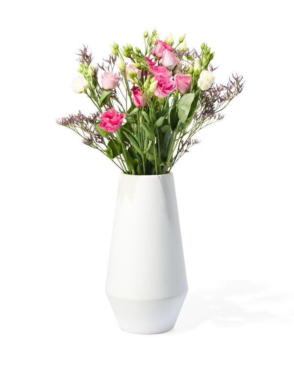 Vase, Keramik, Ø 8.5 x 31 cm, weiß - 13323067 - HEMA