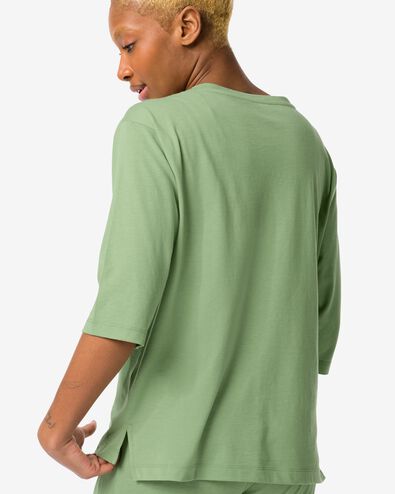 t-shirt de nuit femme avec coton  vert moyen M - 23430152 - HEMA