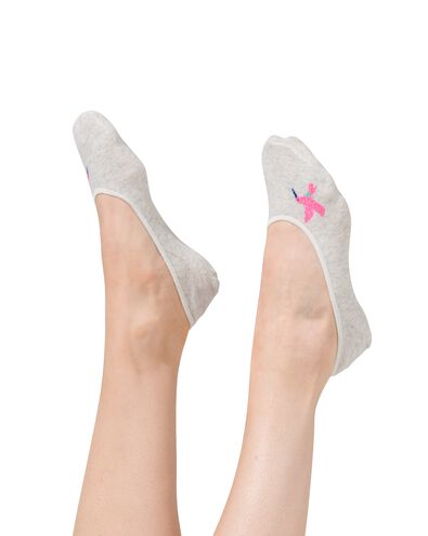 2 paires de socquettes pour sneakers femme avec coton gris clair 39/42 - 4201052 - HEMA