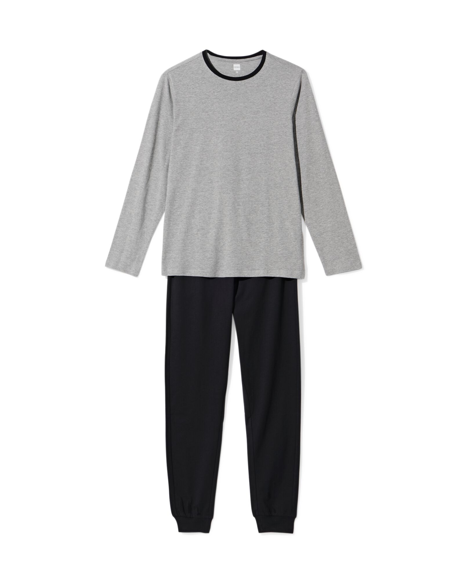 pyjama homme contraste gris chin&eacute; gris chin&eacute; - 23686640GREYMELANGE - HEMA