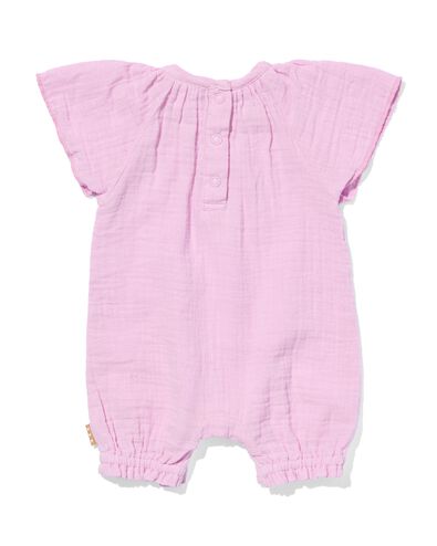 newborn jumpsuit mousseline paars 50 - 33488211 - HEMA