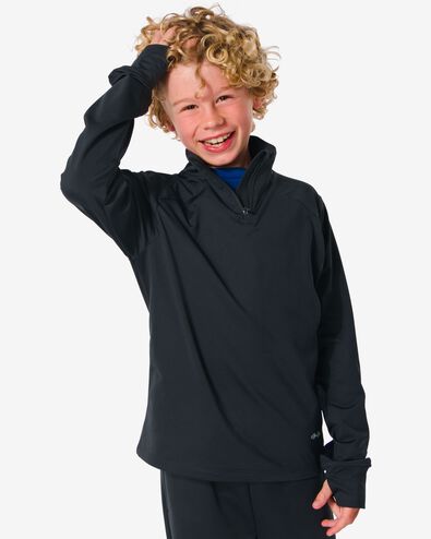 t-shirt sport polaire enfant noir 110/116 - 36090316 - HEMA