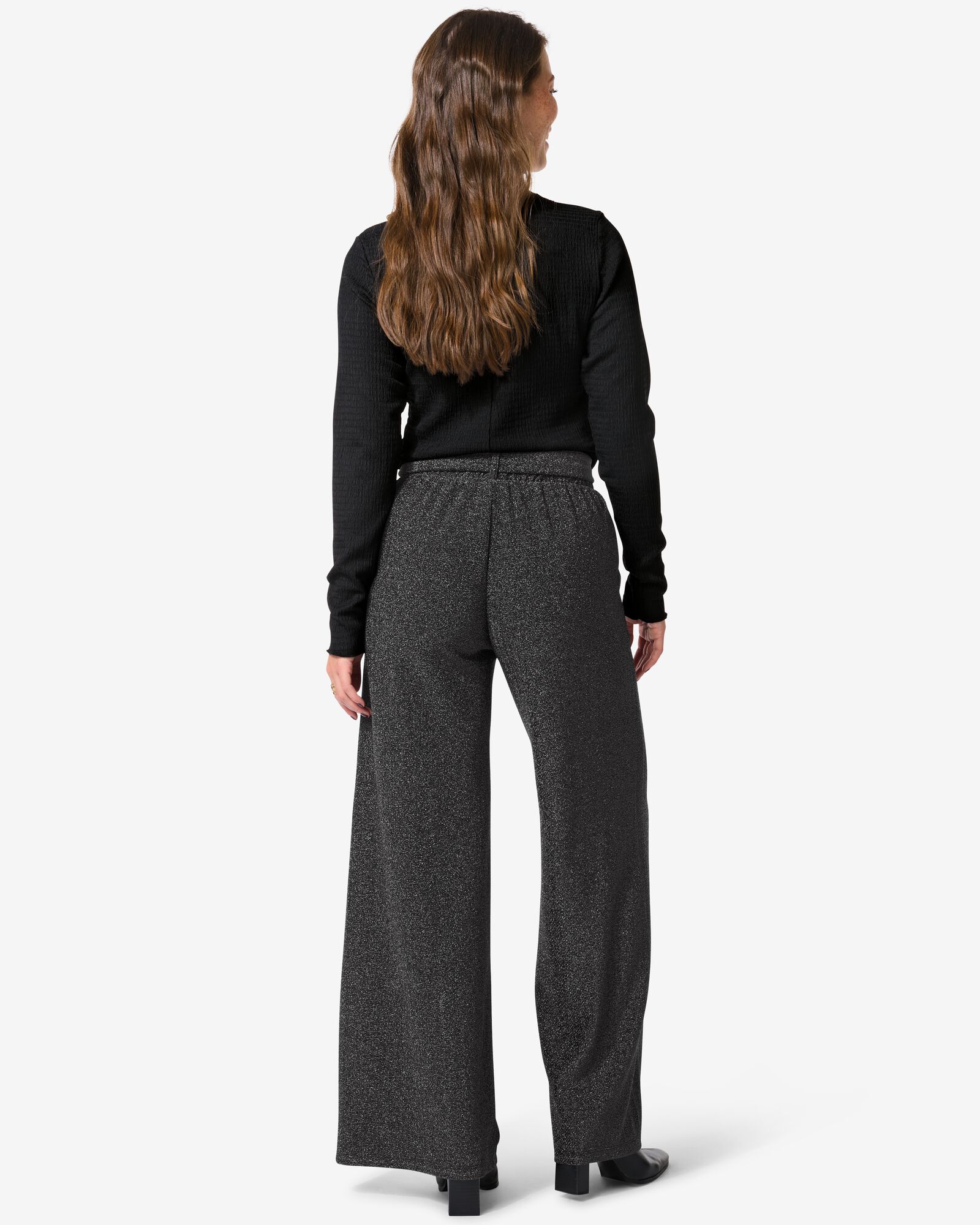 pantalon femme palazzo Esther paillet&eacute; argent&eacute; - 36206230SILVER - HEMA