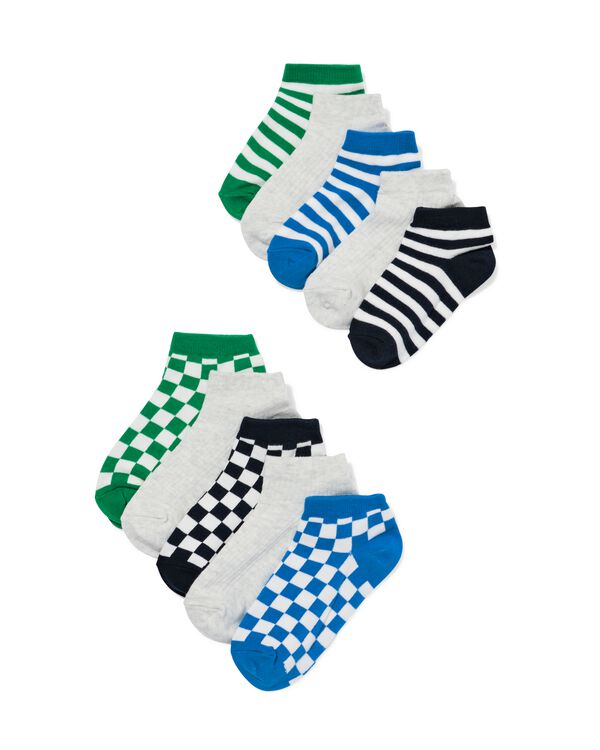 socquettes enfant c&ocirc;tel&eacute;es - 5 paires bleu bleu - 4311160BLUE - HEMA