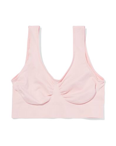 niet voorgevormde top zonder beugel naadloos lichtroze - 21805760LIGHTPINK - HEMA